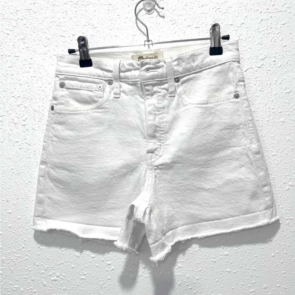 Madewell high rise Bright White Denim‎ Shorts 25